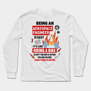 Funny Aerospace Engineer Jokes Aircraft Space Engineering Scientist Puns Funny Engineering Dad Long Sleeve T-Shirt